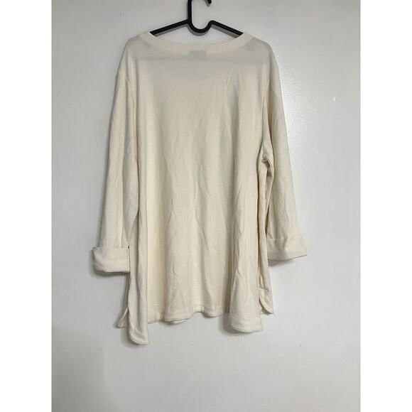 J.Jill Wearever Collection Size XL Cream Ribbed Cuff Blouse - NEW - Picture 5 of 5